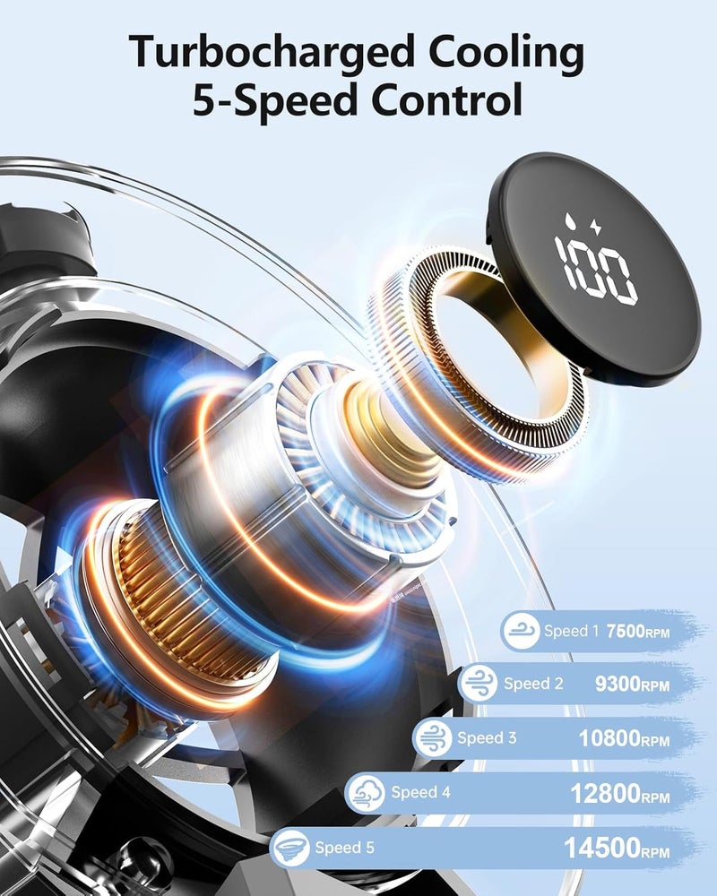 TriPole Misting Fan Portable Handheld Turbo Fan with Mist, LED Display, Foldable High Speed Airflow Mini Fans, Rechargeable Personal Mister with Water Spray Bottle for Summer Trip Beach Camping, Black - Image 3